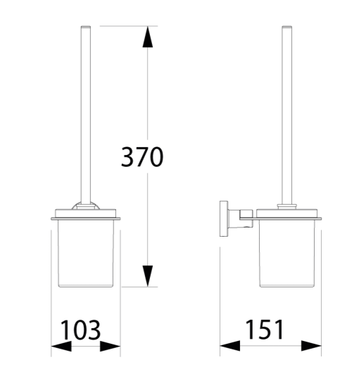 Sonia TECNO WALL MOUNTED TOILET BRUSH SET 123x103mm Brass & Zamak GLASS/CHROME