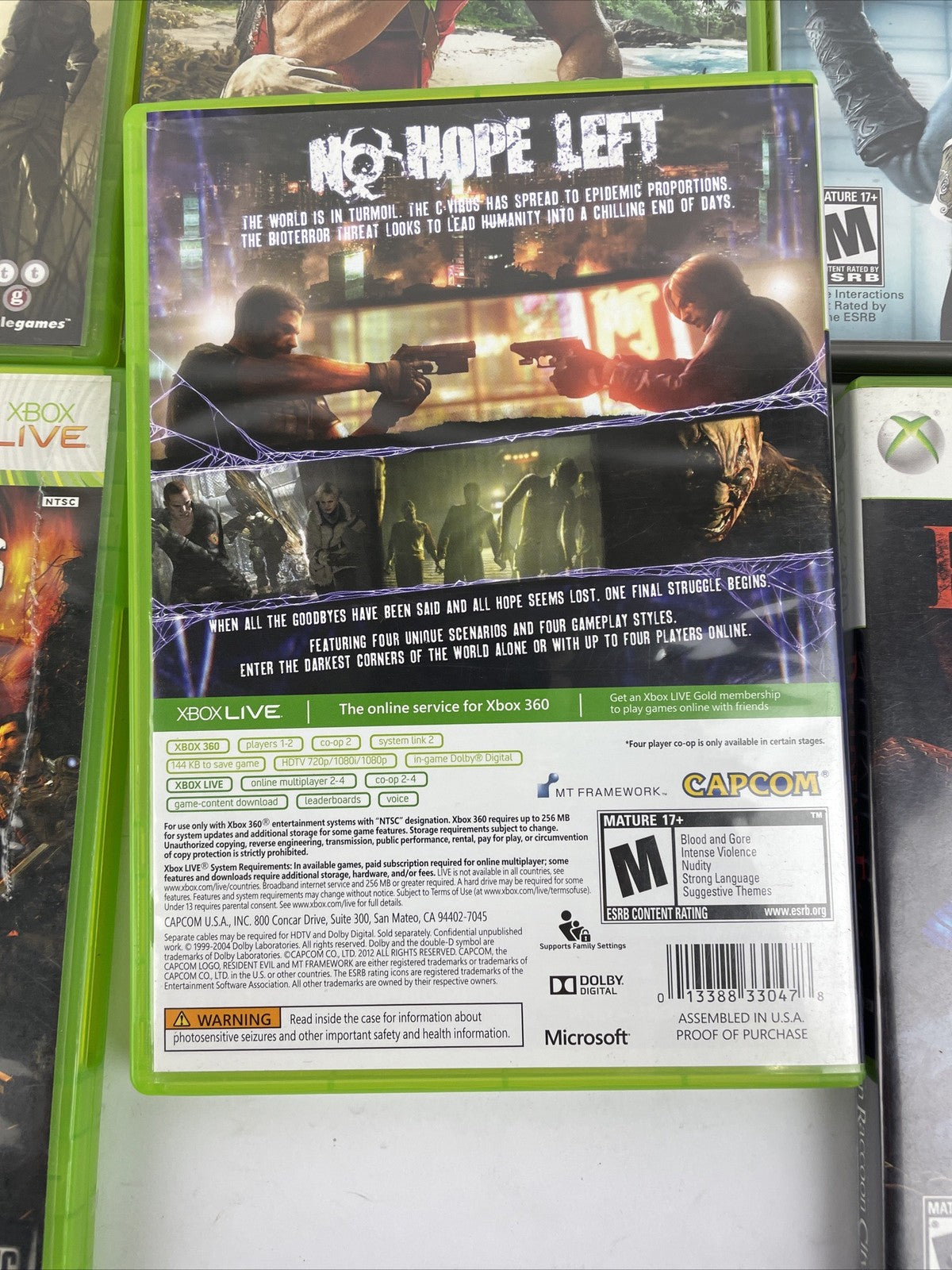 6 x XBOX 360 Action War Game Lot Complete W/ Manuals Resident Evil, Gears of War