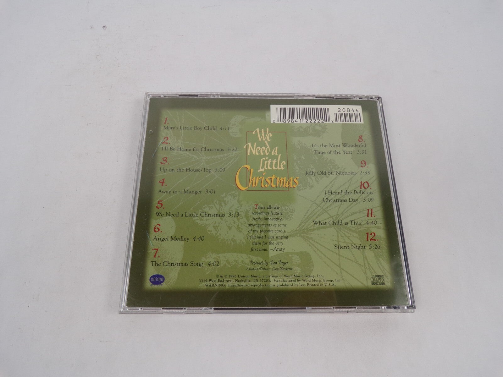 We Need A Little Christmas Andy Williams Mary's Little Boy Child I'll Be CD#68