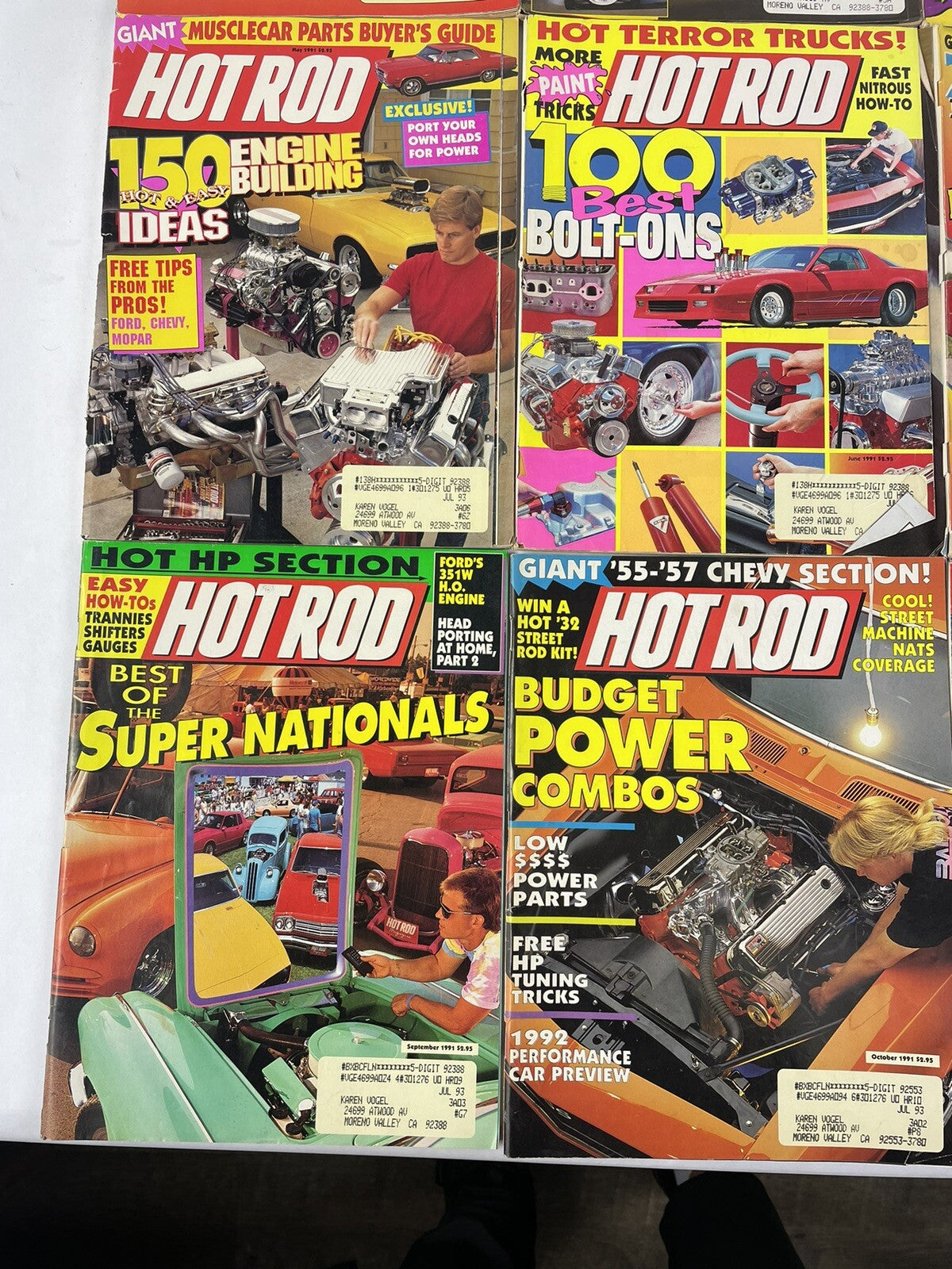 Lot of 12: VINTAGE HOT ROD MAGAZINES Complete Full Set 12 issues Jan to Dec 1991