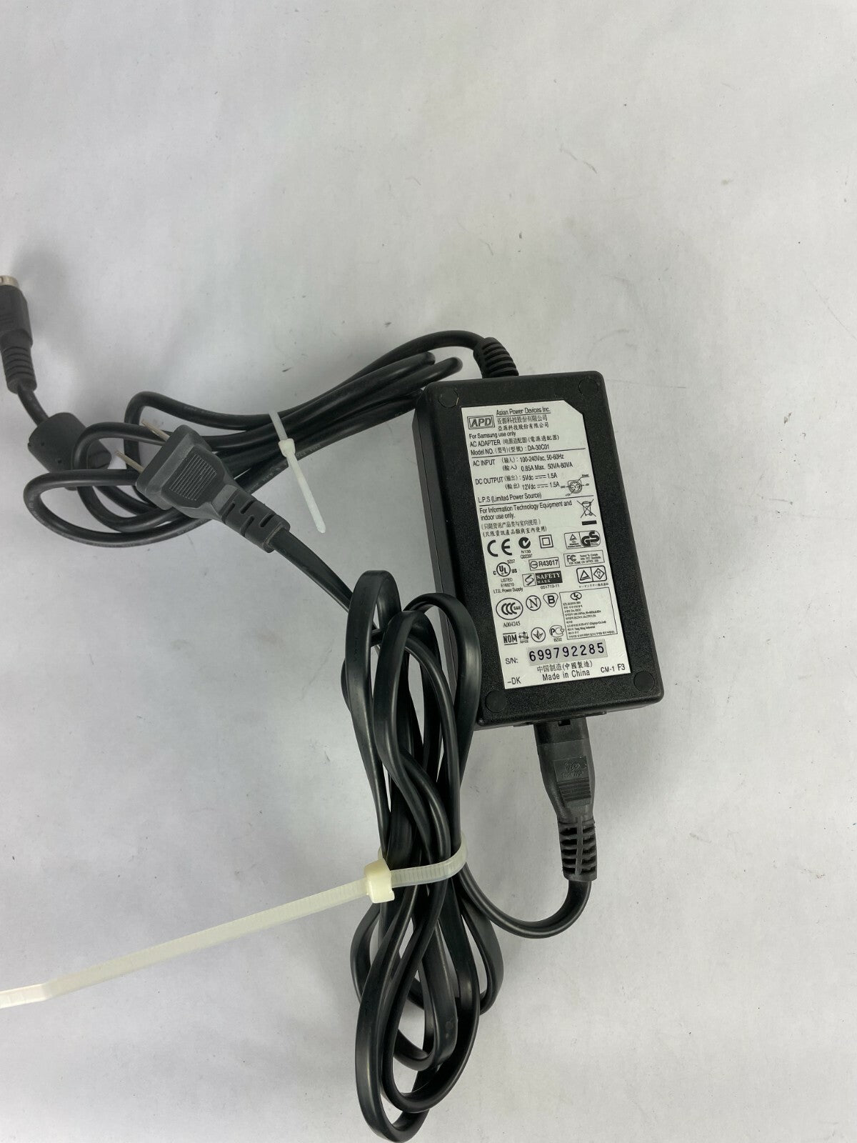 Genuine APD Ac Adapter Output 12  V 1.5 A Power Supply Adapter A97