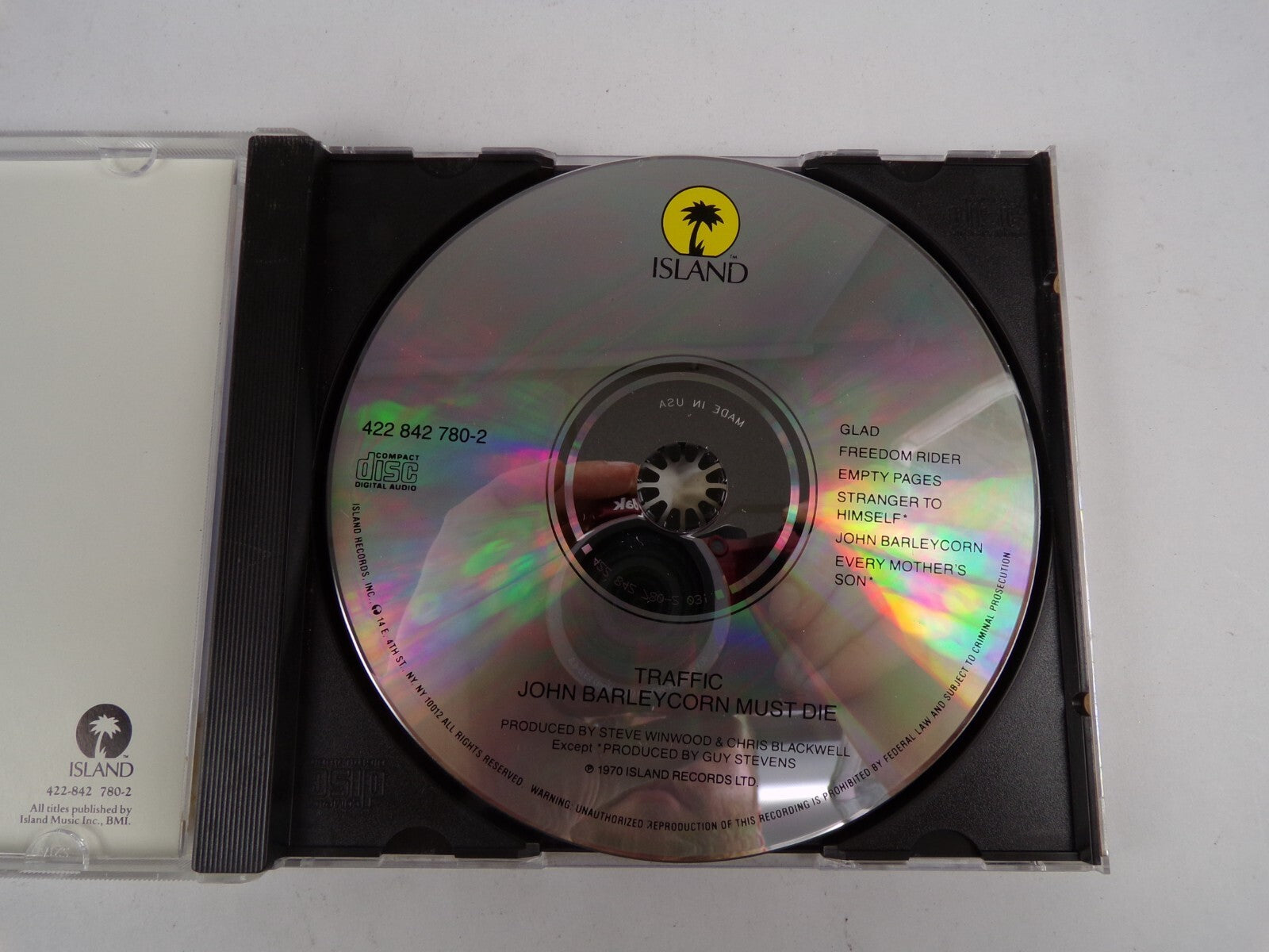 John Barleycorn Must Die Traffic Glad Freedom Rider Empty Pages CD#40