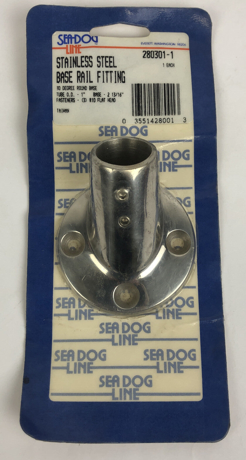 Sea-Dog 280301-1 stainless steel 30 degree rail fitting for 1 inch tube marine round base fitting