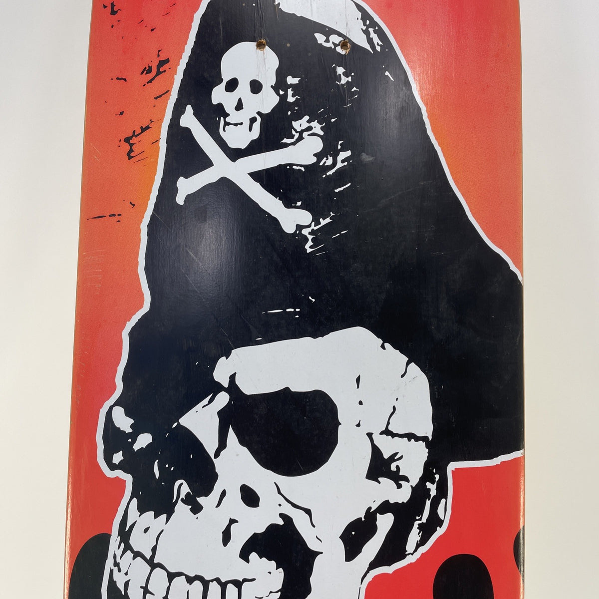 Deathbox Skateboards Orange / Black Surf Pirate Skull Limited Edition 9" x 34.5"