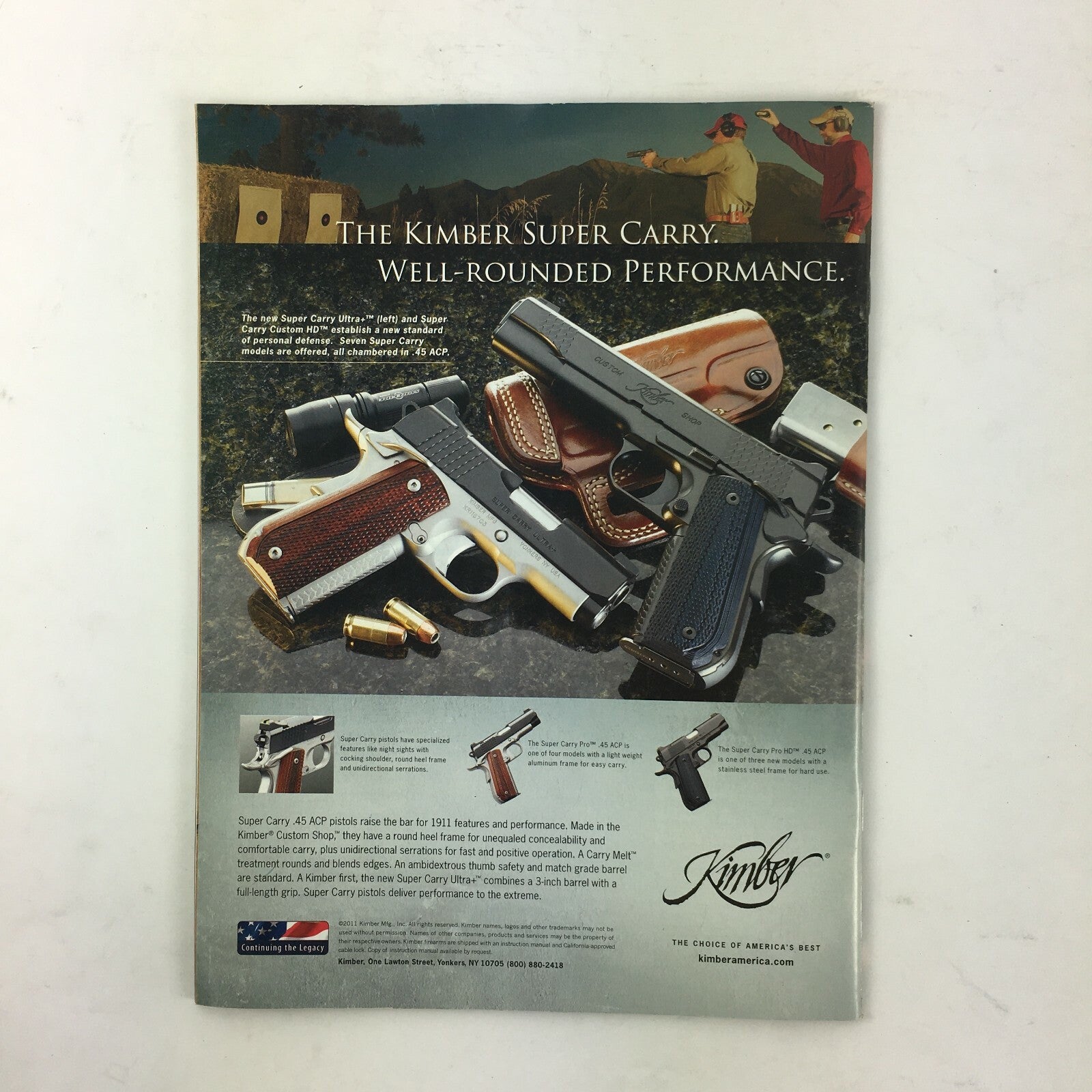 March 2011 Guns Magazine Kimber 1911 .45 ACP Super Accurate .223 .44 MAG .375H&H