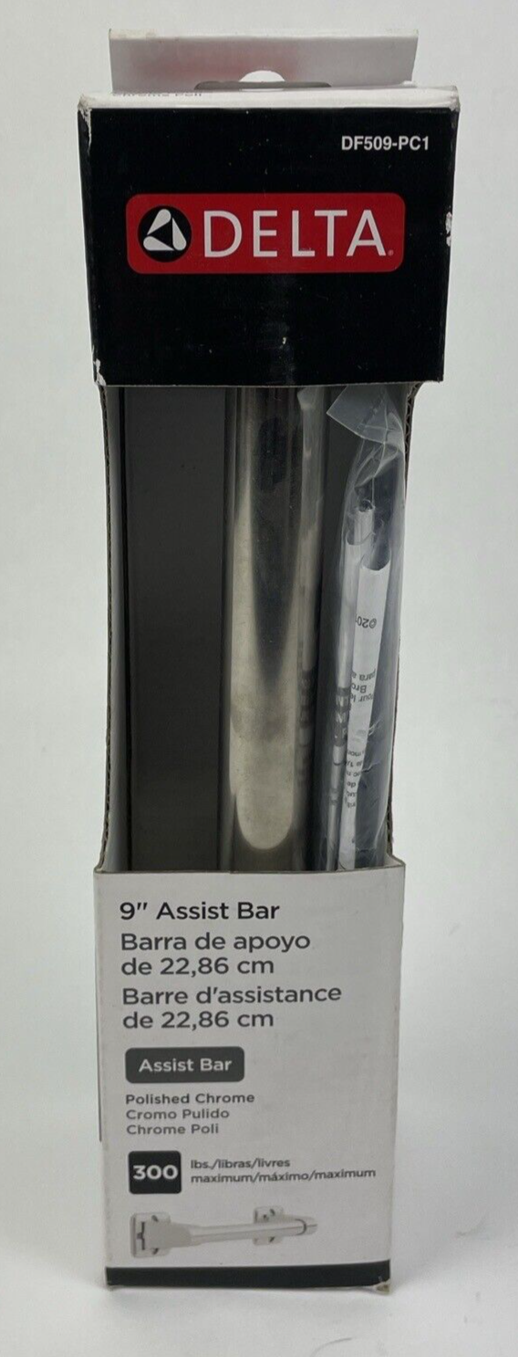 Delta 9" x 7/8" Exposed Screw Residential Assist Bar in Polished Chrome LOOK