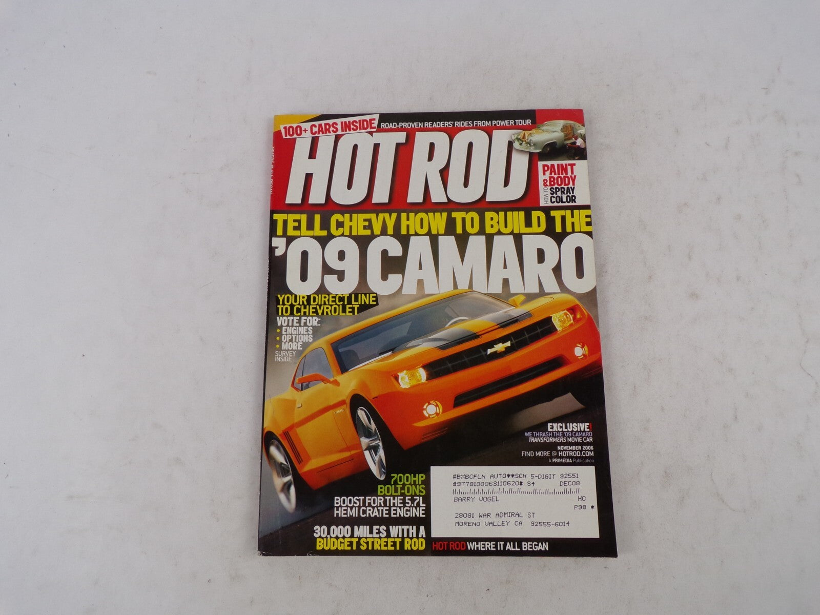 November 2006 Hot Rod Tell Chevy How To Build Thhe '09 Camaro Your Direct Line