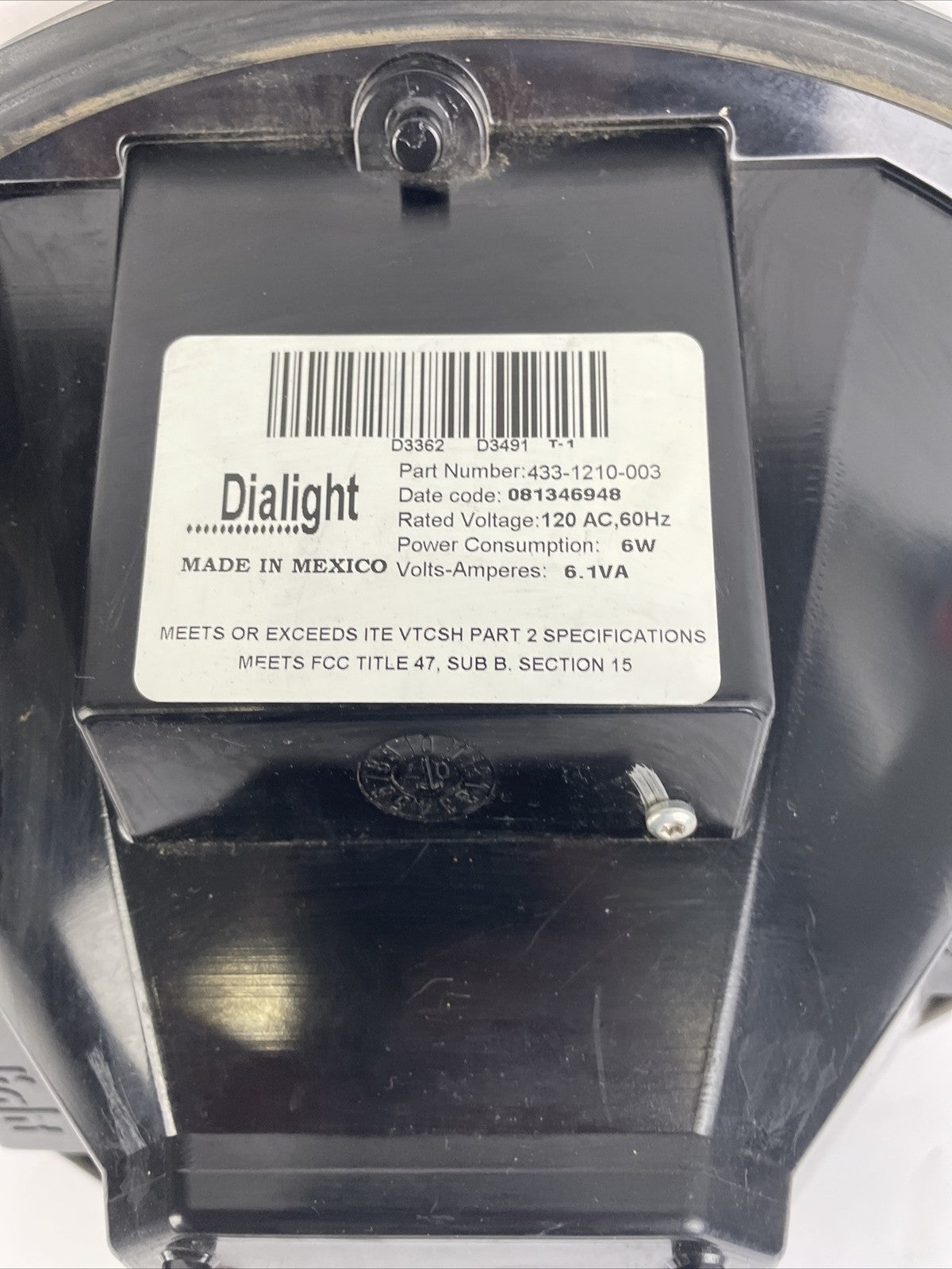 Dialight 433-3230-001XL RED LED Circular Traffic Signal Light 12" 120Vac 60Hz
