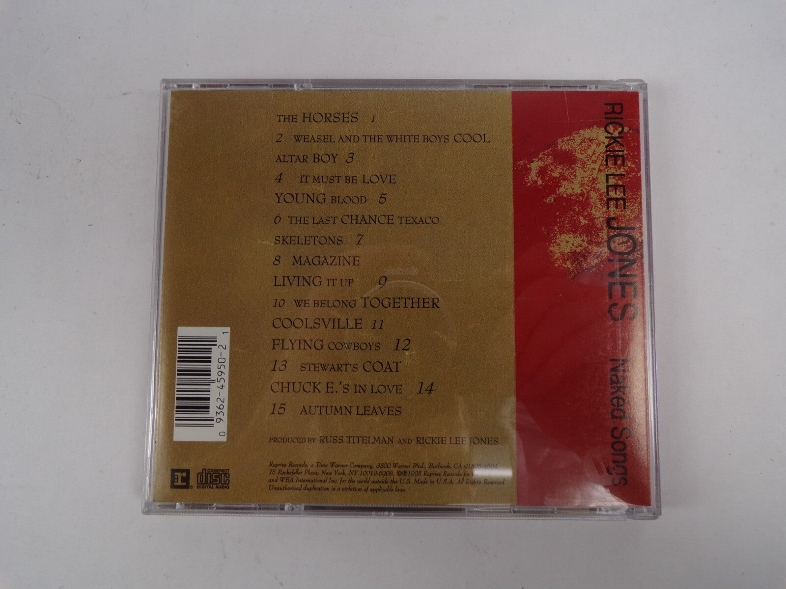 Rickie Lee Jones Live and Acoustic Naked Songs Autumn Leaves Coolsville CD#38