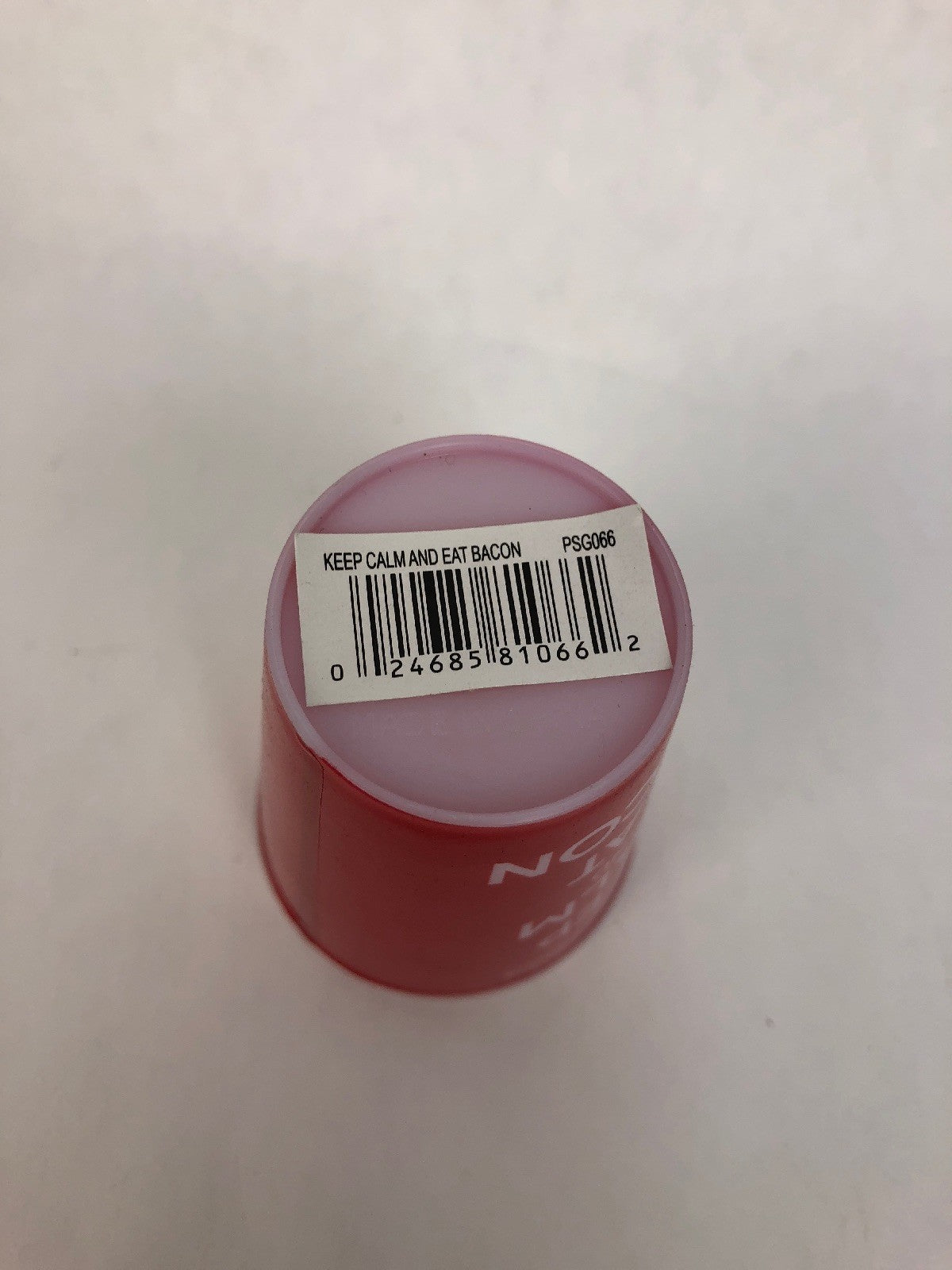 Rare Keep Calm and Eat Bacon novelty plastic reusable shot glass