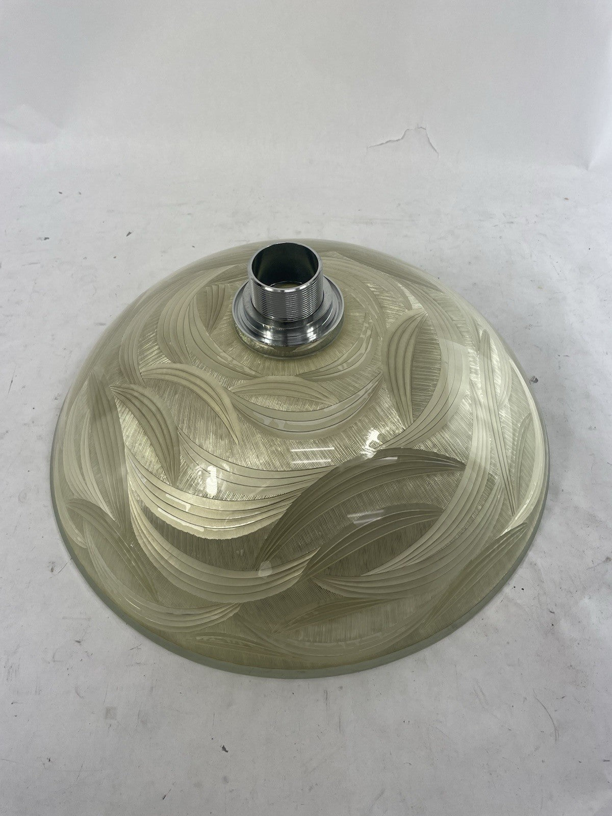Vitraform Freestanding Oval Glass Sink 17" Pattern With Chrome Overflow Hardware