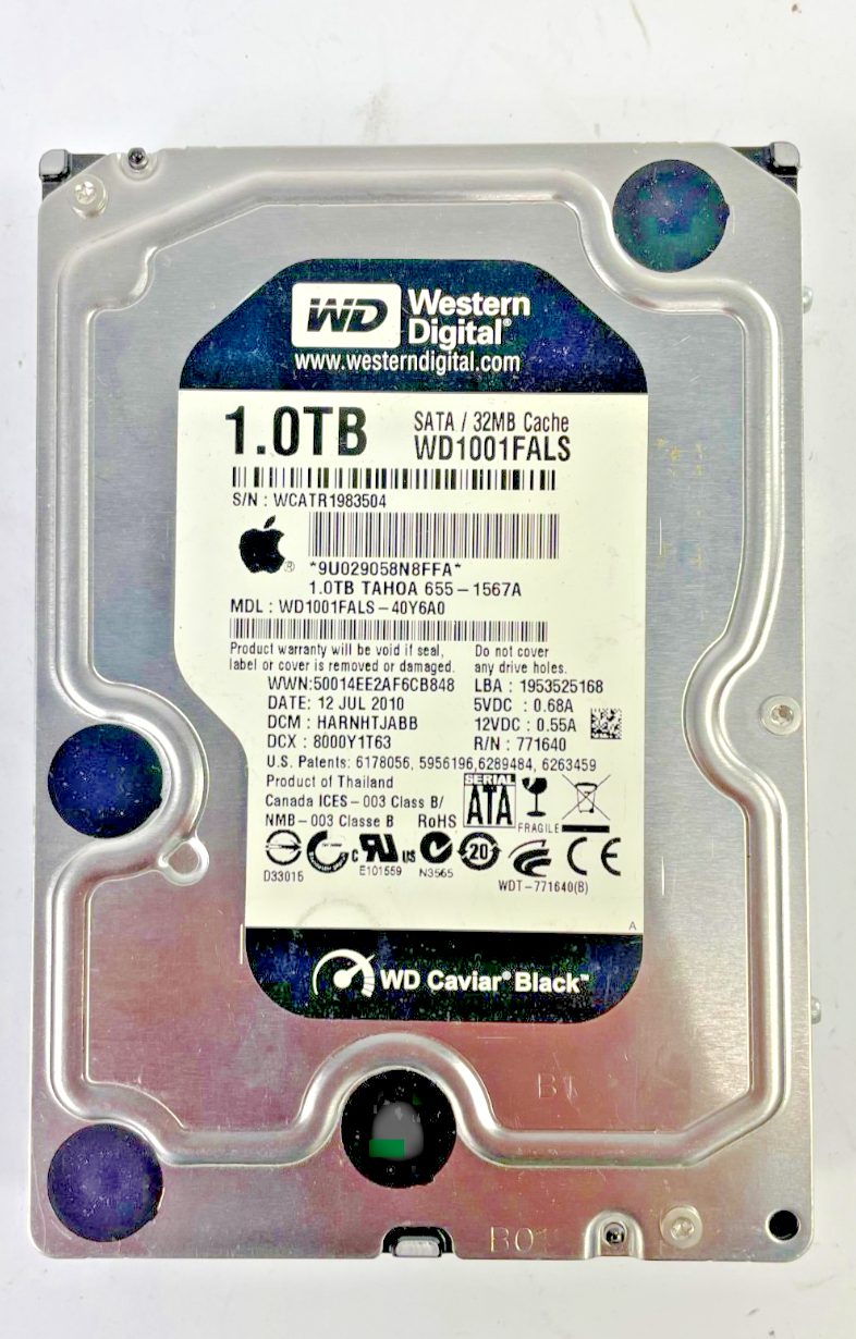 Western Digital WD Caviar Black 1TB 3.5" SATA Hard Drive – WD1001FALS – 7200RPM