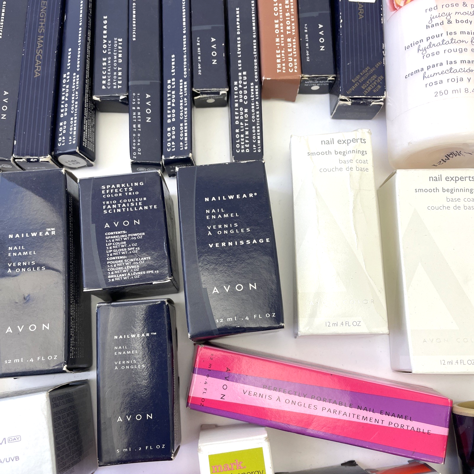 Avon Huge Lot Of 100+ AVON ANEW Cremes Make Up Glazewear Blush Nailwear Lipstick
