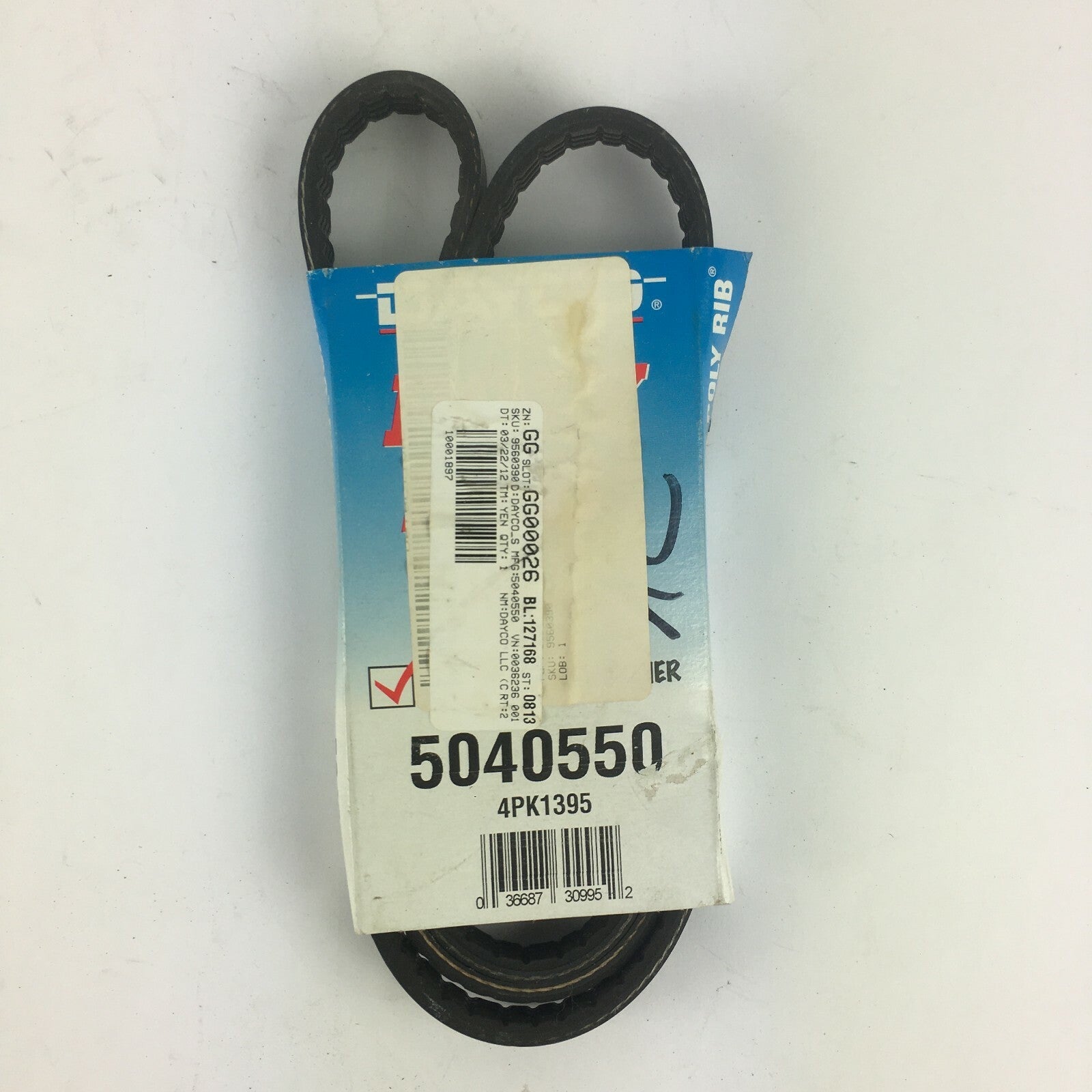 Genuine Dayco Poly Rib Automotive Tensioner Belt 5040550-4PK1395 A5