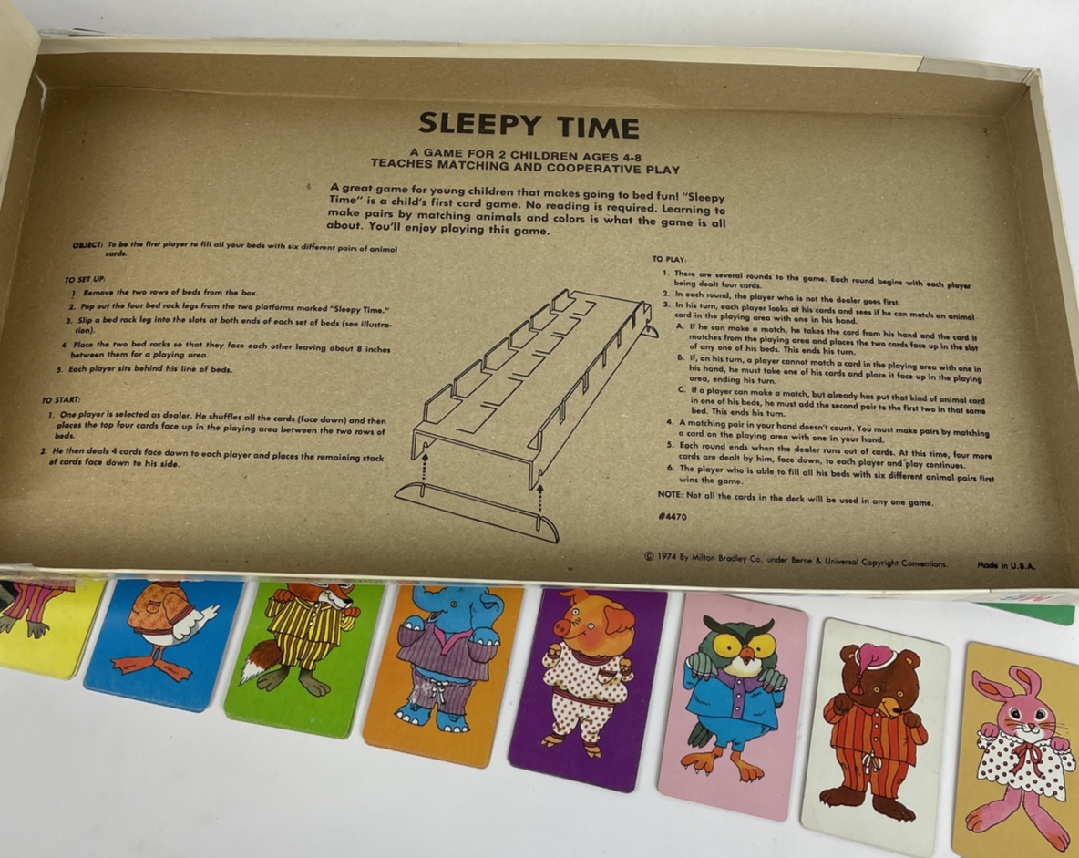 Vintage 1974 Milton Bradley " SLEEPY TIME " Board Game  In Box Matching RARE