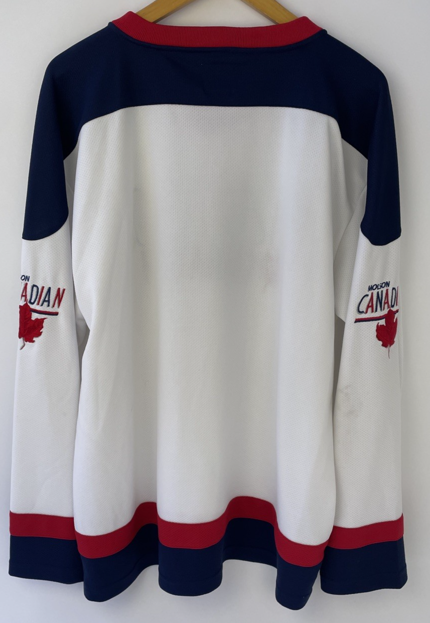 Molson - " I Am Canadian " Beer Hockey Jersey Sz Large Calhoun Sportswear VGC