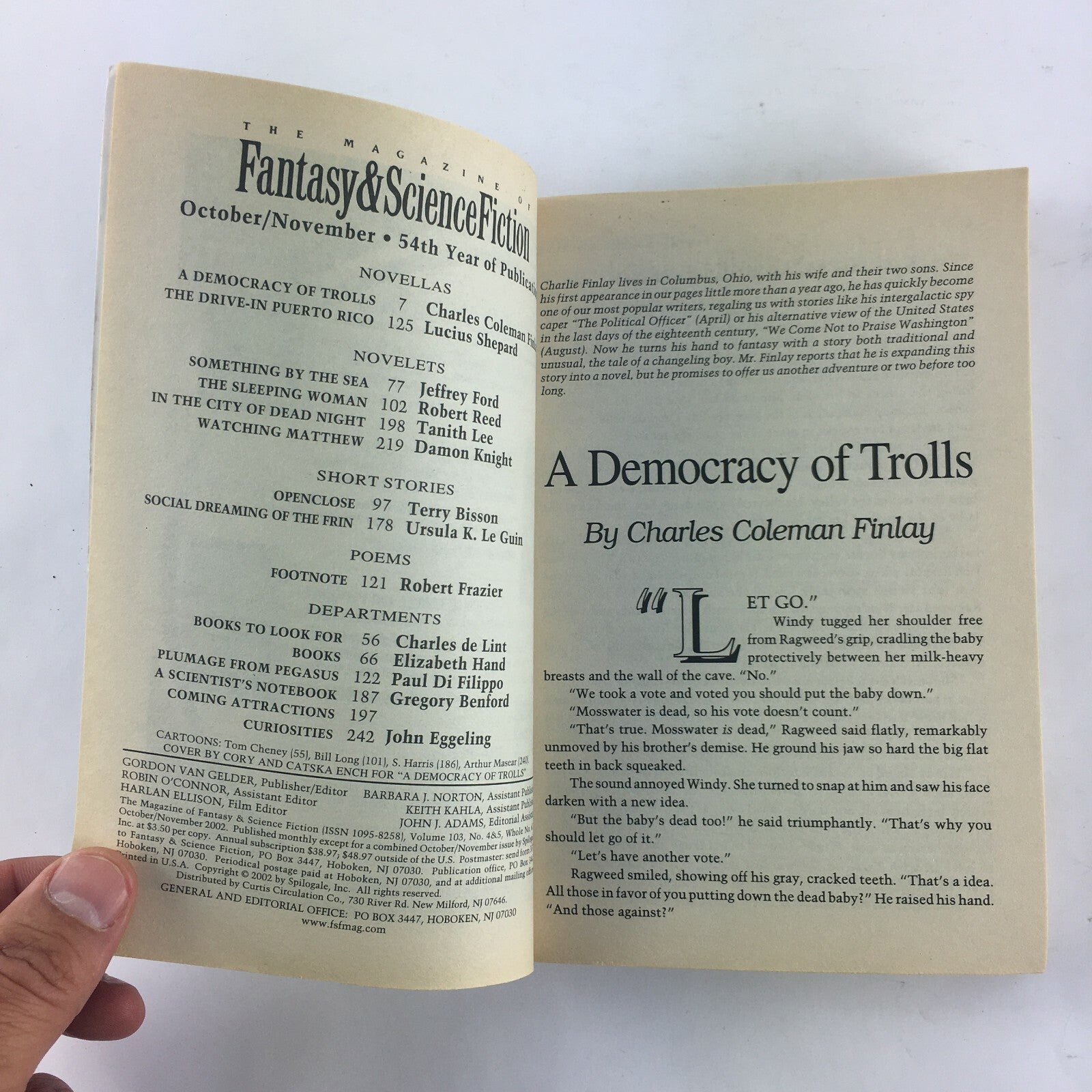 November Fantasy&Science Fiction Magazine Ursula K.Le Guin TanithLee JeffreyFord