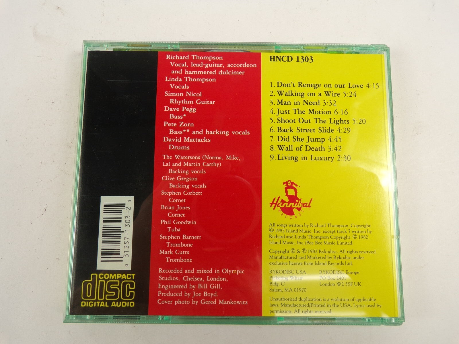Shoot Out The Hights Richard & Linda Thompson Man In Need Wall Of Death CD#47