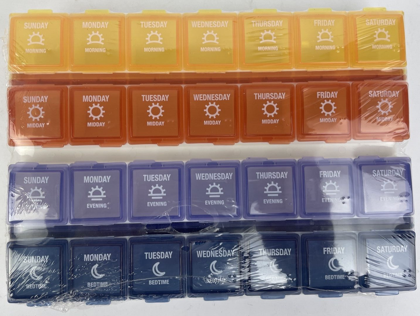 NEW 28 Grid Medicine Pill Box Container Case One Week Morning Noon Evening Night