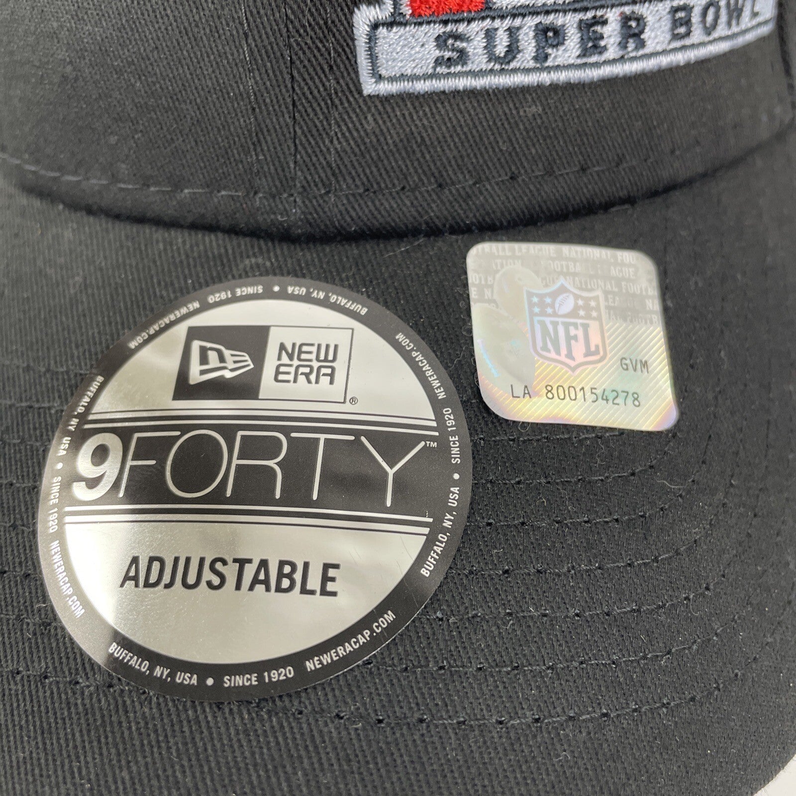 Super Bowl LVI Hat Cap Official NFL Adjustable Strap Black New Era 9Forty OSFM