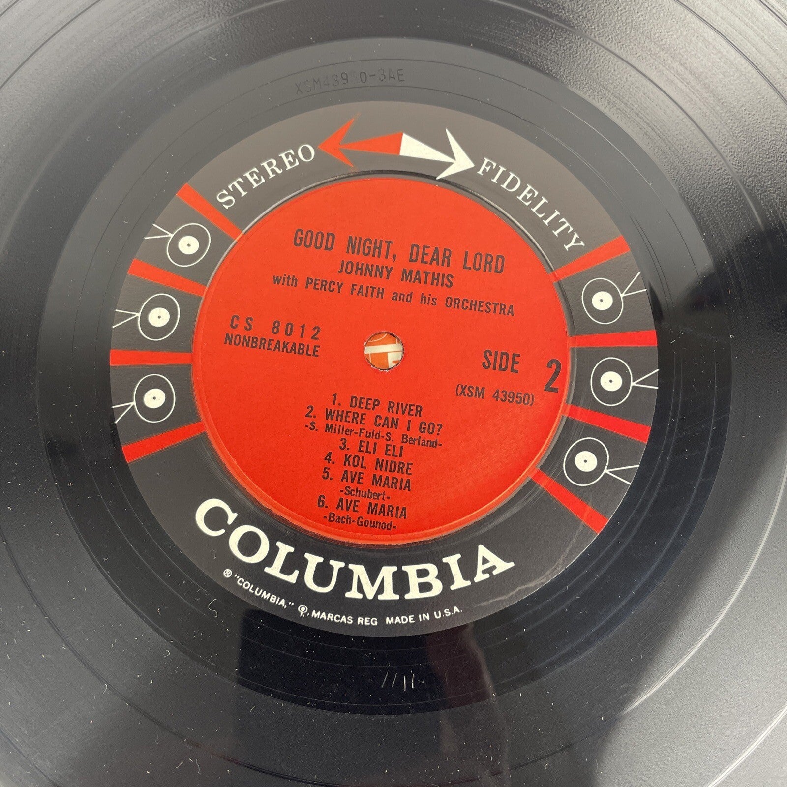 Johnny Mathis Goodnight Dear Lord Vintage Vinyl 1957 1st Press Columbia 6 Eye