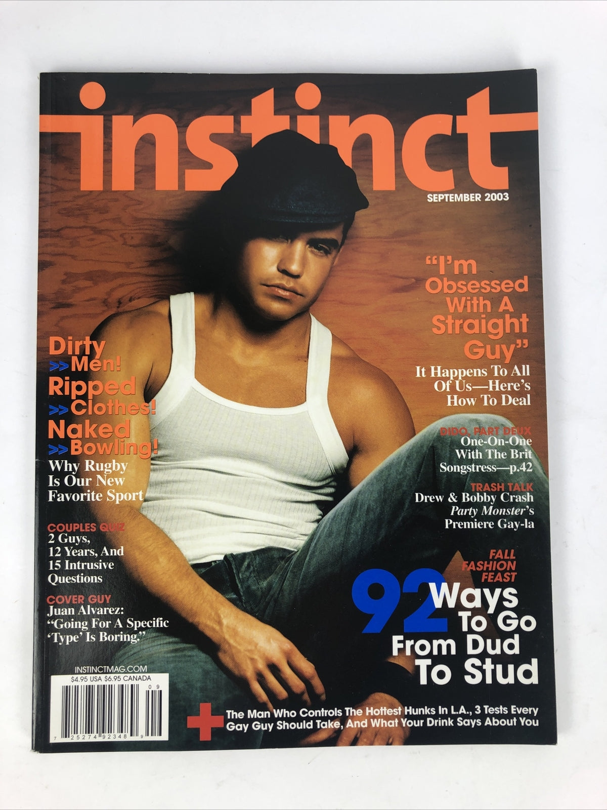Instinct Magazine September 2003 Dirty Men Ripped Clothes Naked Bowling *VGC*