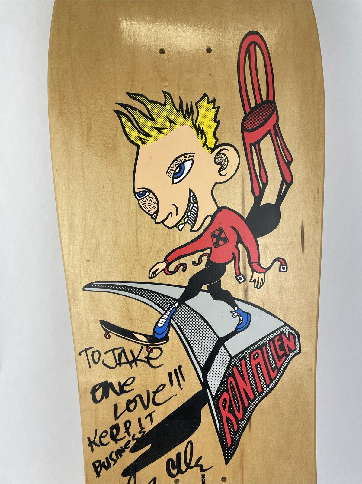 RON ALLEN Original RE-Issue Deck, H-Street Skateboards Made in the USA - Signed
