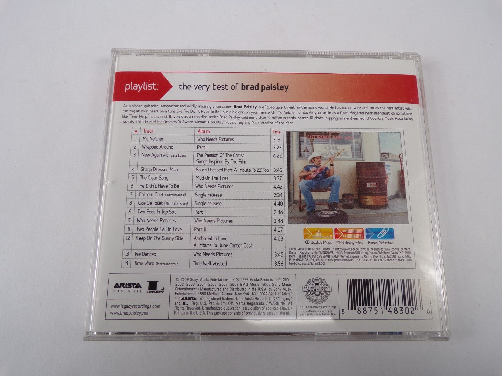 Playlist The Very Best Of Brad Paisley Me Neither Wrapped Around CD#53