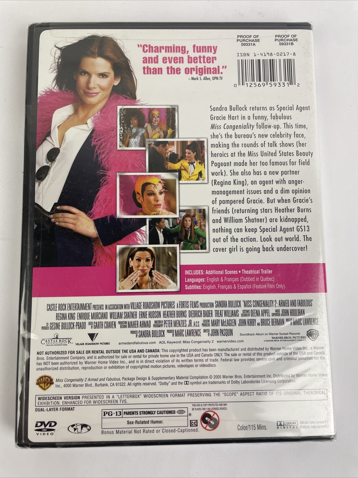 Miss Congeniality 2 Armed and Fabulous DVD Video Widescreen Edition Brand NEW