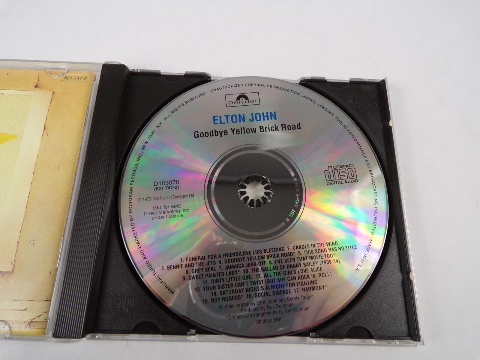 Elot John Goodbye Yellow Brick Road Funeral For A Friend Harmony CD#58
