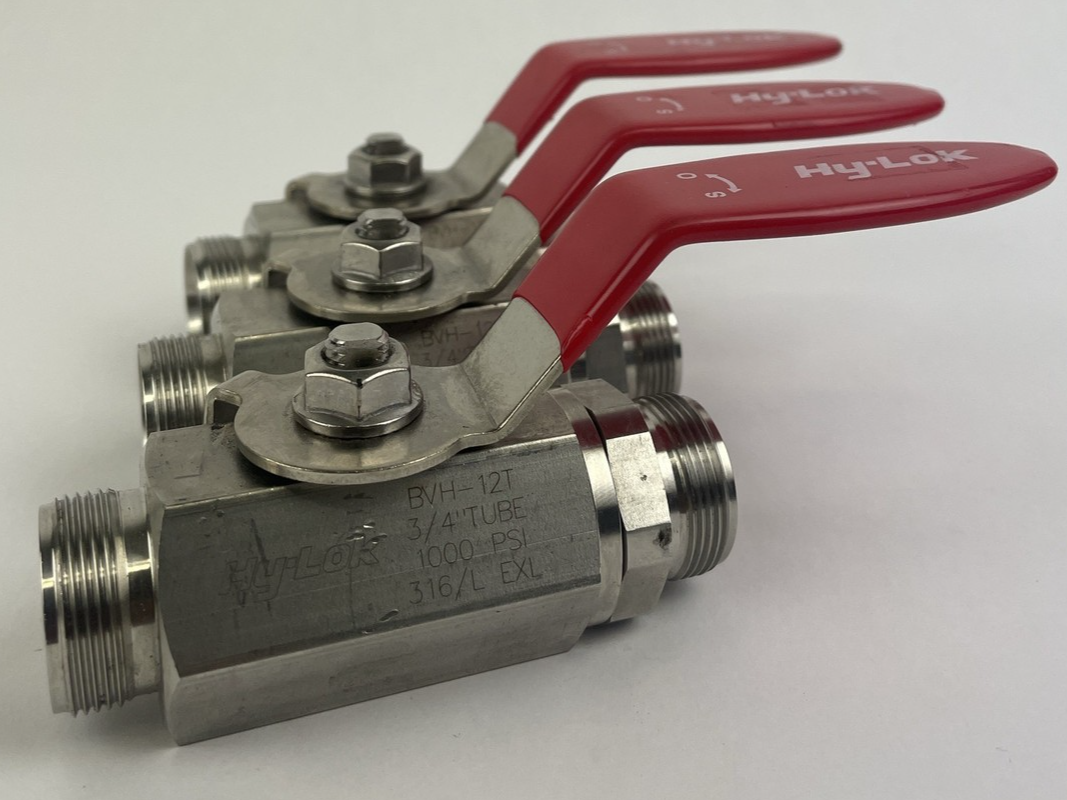 Hy-Lok BVH-12T 3/4"" Tube 1000PSI 316 Stainless Steel Ball Valve Used (Lot of 3)