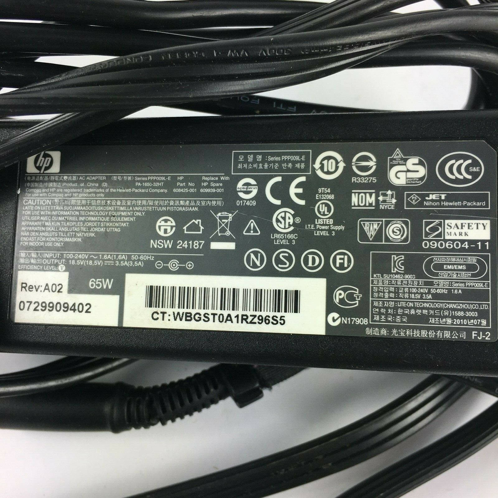 Genuine HP PPP009L-E PA-1650-32HT Output 18.5V 3.5A Power Supply Adapter A3