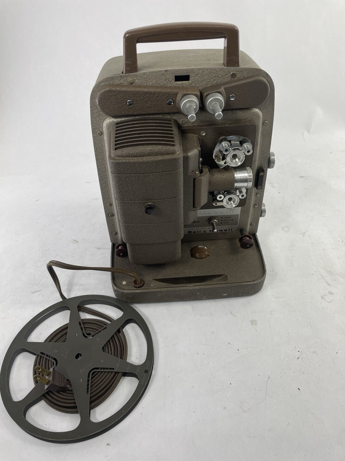  Vintage 1950s-Bell & Howell-Model-253AX  8mm-Film-Portable-Movie-Projector