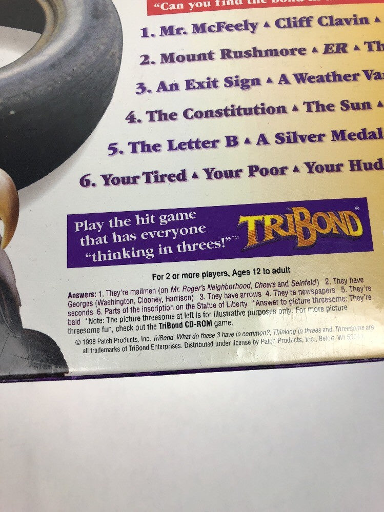 Tribond Diamond Edition Board Game 1998 FAST SHIPPING