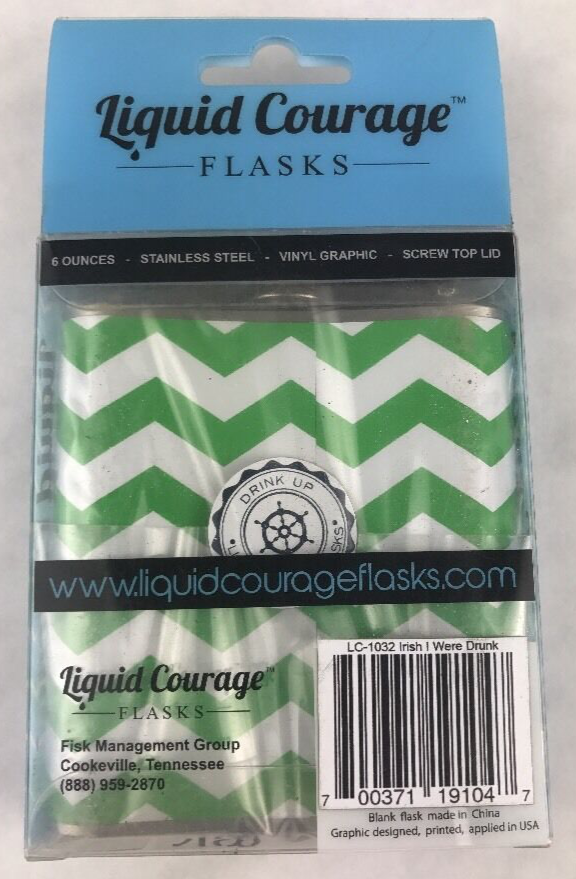 Liquid Courage " IRISH I WERE DRUNK "Stainless Steel FlaskDrinking Accessory St.
