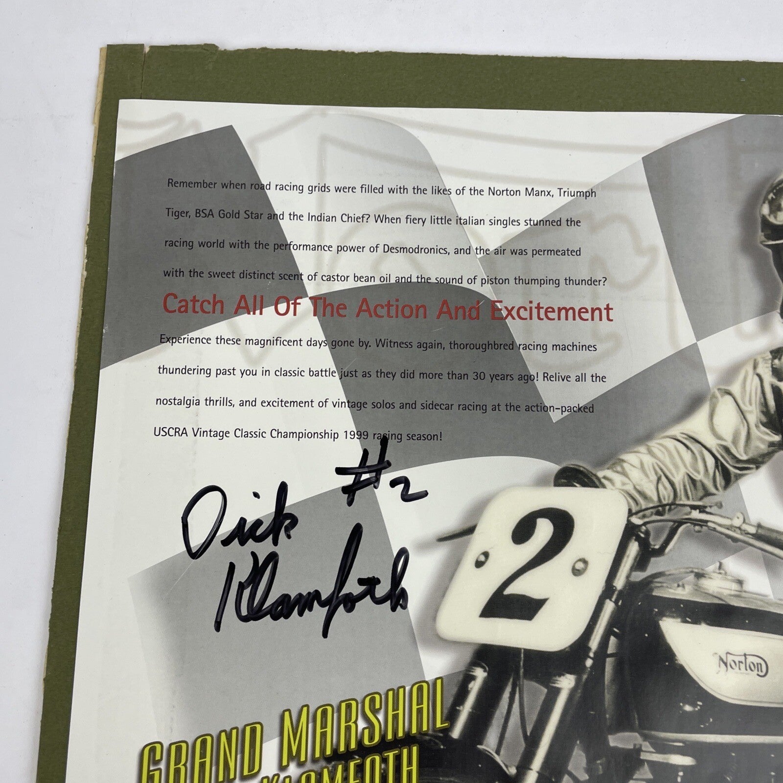 Norton Motorcycle Racing Poster Rolling Thunder U.S. Vintage Grand Prix Poster