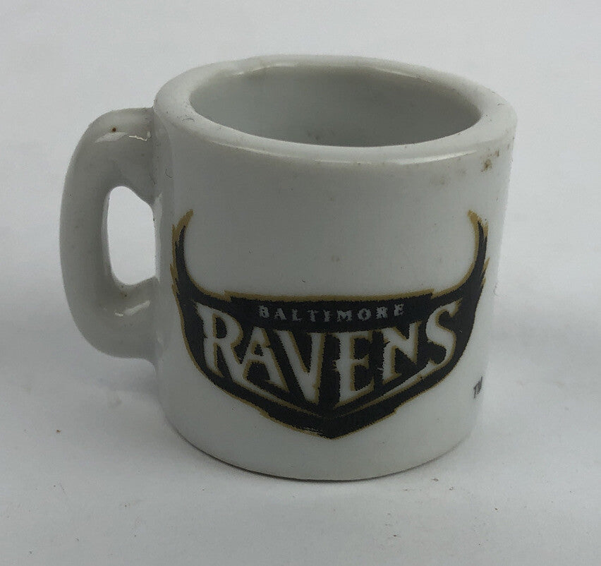 Vintage NFL Mini Coffee Cup Mug Baltimore Ravens 1.25" Collectible Miniature