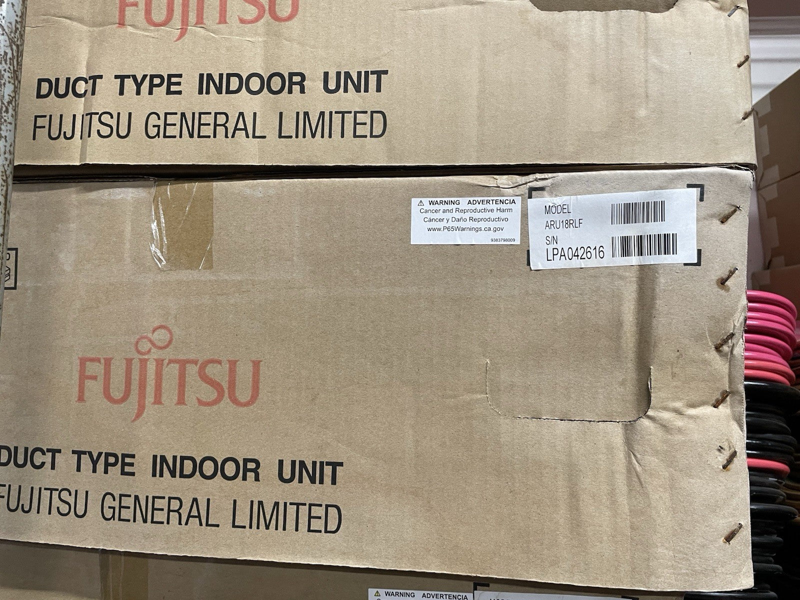 18,000 BTU Single OR Multi Zone Concealed Duct Air Handler Fujitsu ARU18RLF