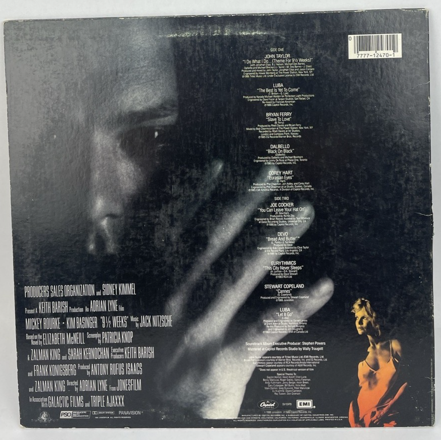 9 1/2 Weeks - Original Motion Picture Soundtrack VINYL LP RECORD ALBUM VGC
