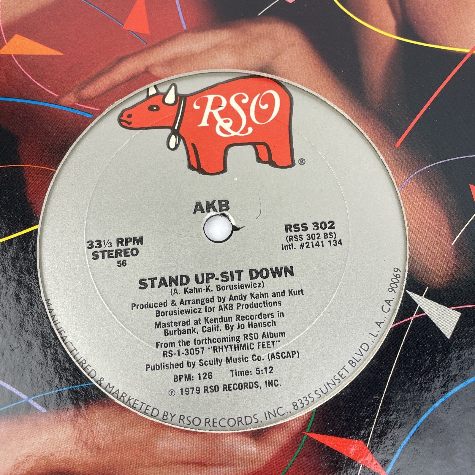 AKB STAND UP-SIT DOWN 12" DISCO RECORD 1979 RSO RECORDS WHITE LABEL DJ PROMO