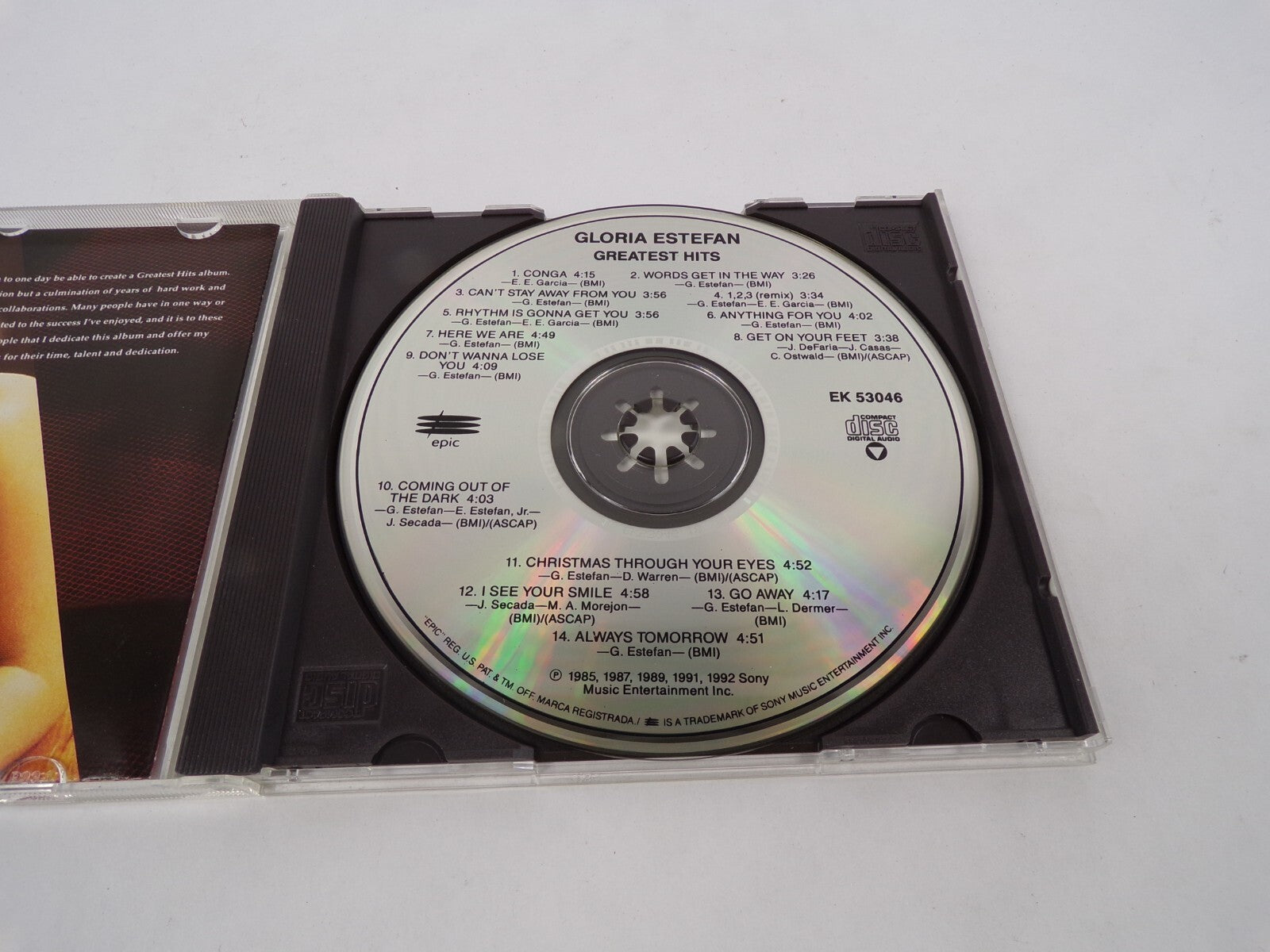 Gloria Estefan Greatest Hits Conga Words Get In THe Way Can't Stay Away FroCD#63