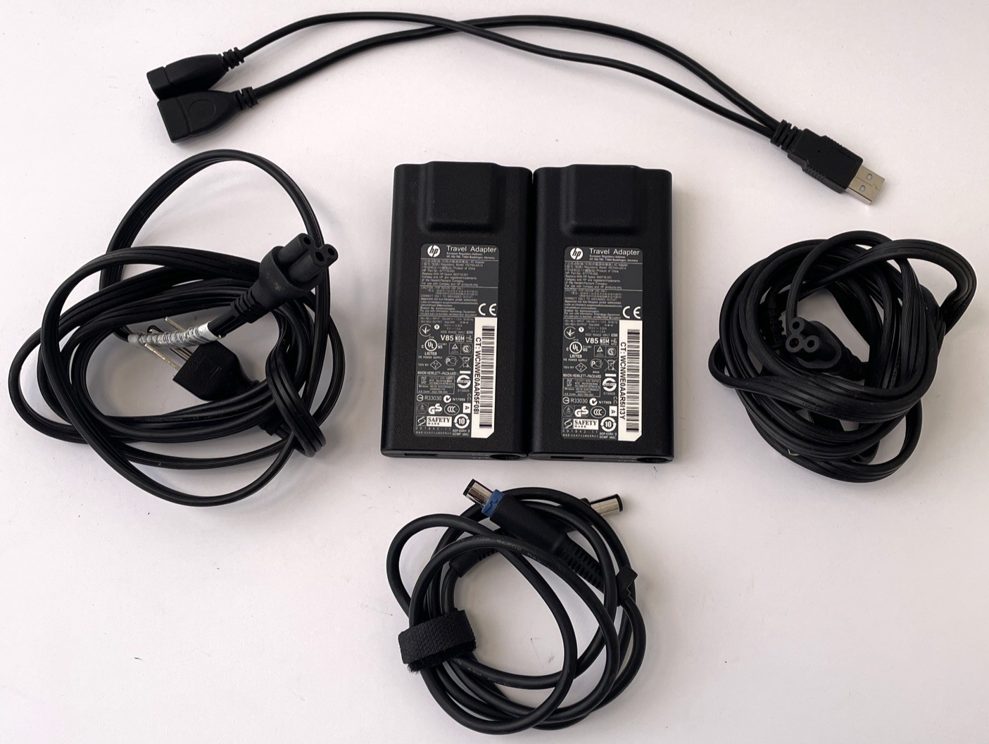 Lot of 2 HP 693716-001 65W Travel AC Power Adapter L47254-003 HSTNN-DA14     A00