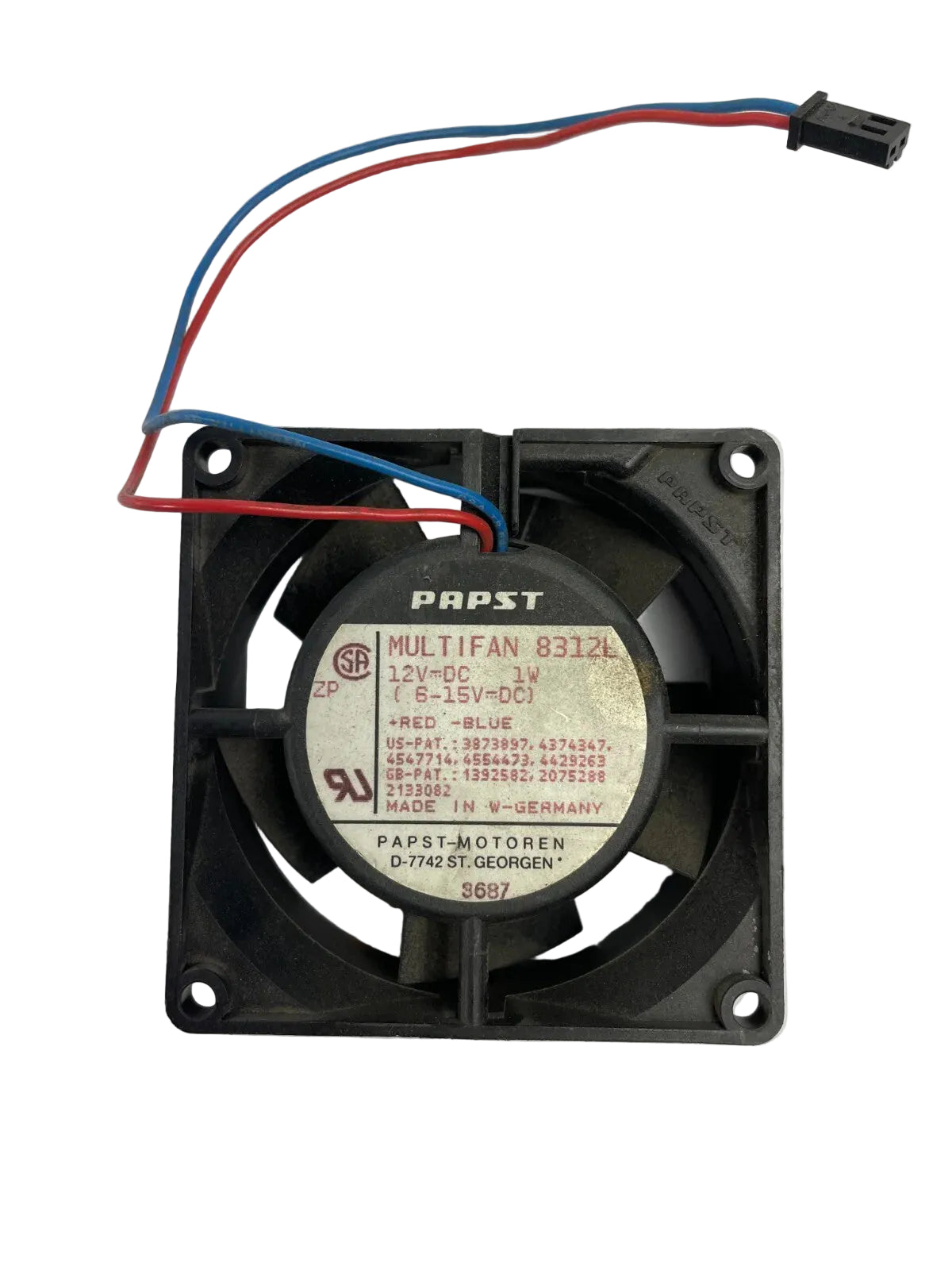 PAPST Multifan 8312L Red - Blue  Papst Motoren DC 12/V 2 - Wire CPU Cooling Fan