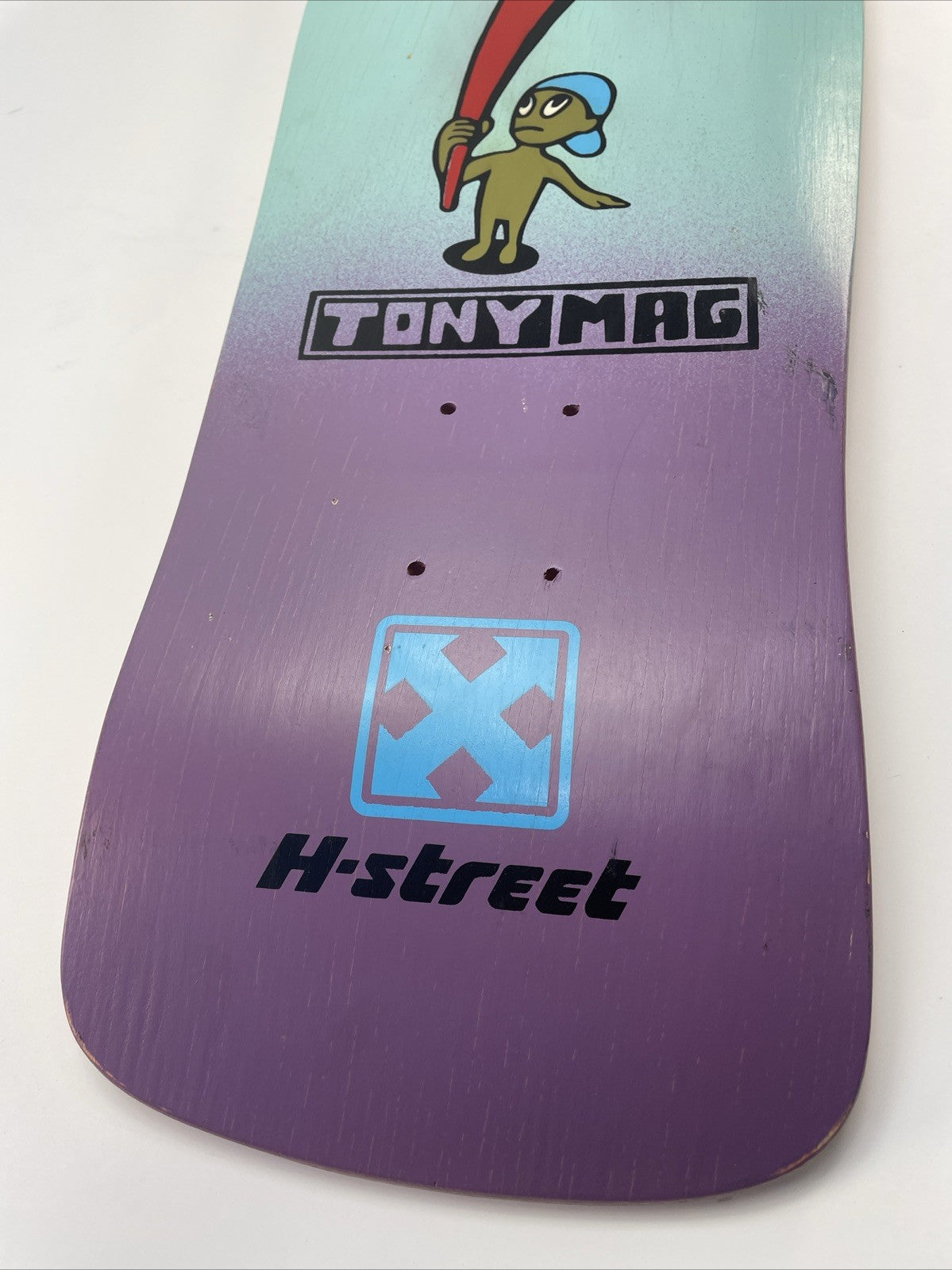 Tony Magnusson H Street Kid And Cross  Reissue 1980s Wood Hell Concave Blue Fade