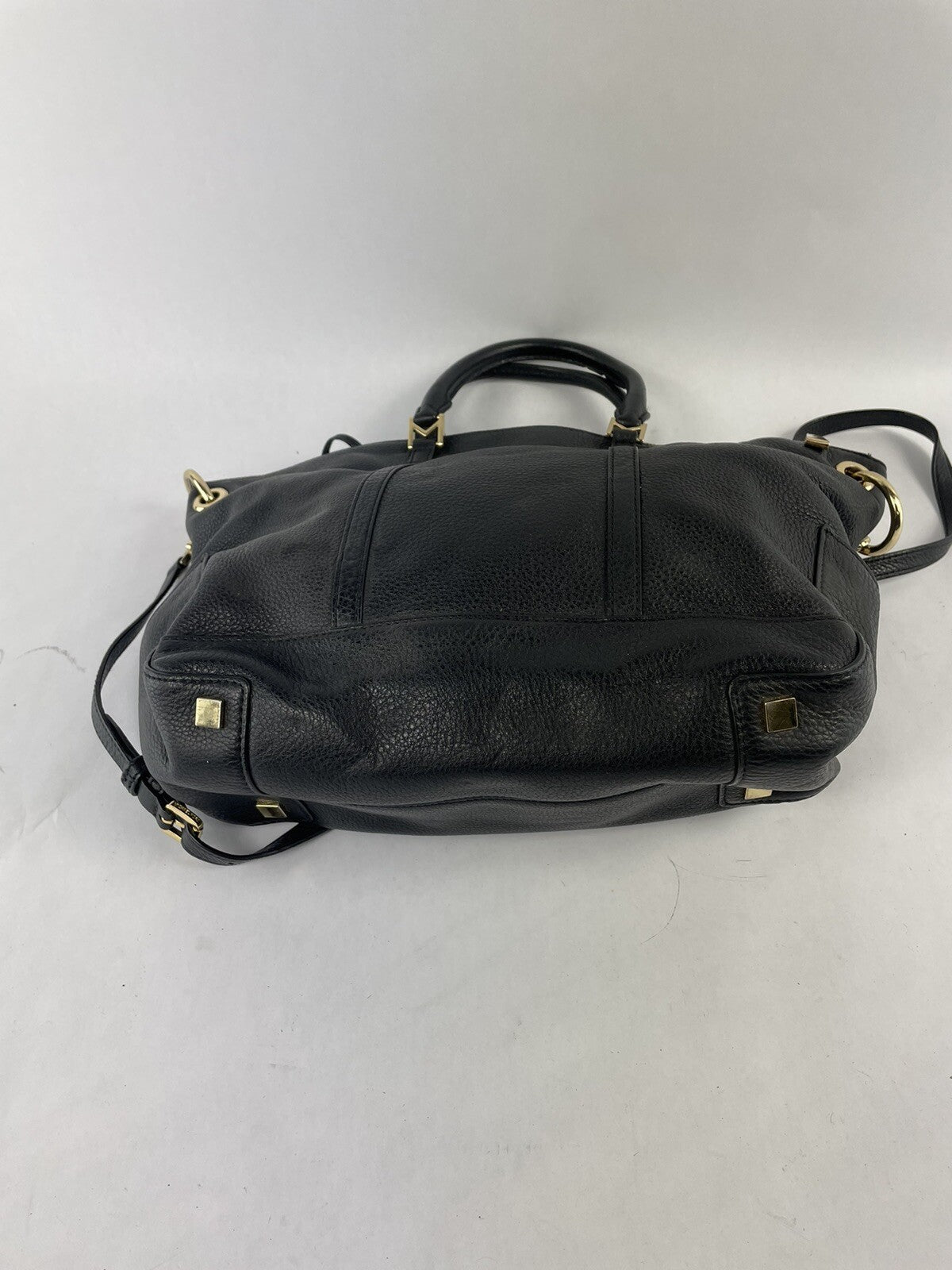 Michael Kors Beckett Large Top Zip Leather Satchel Crossbody Bag Black # 30T7GBU