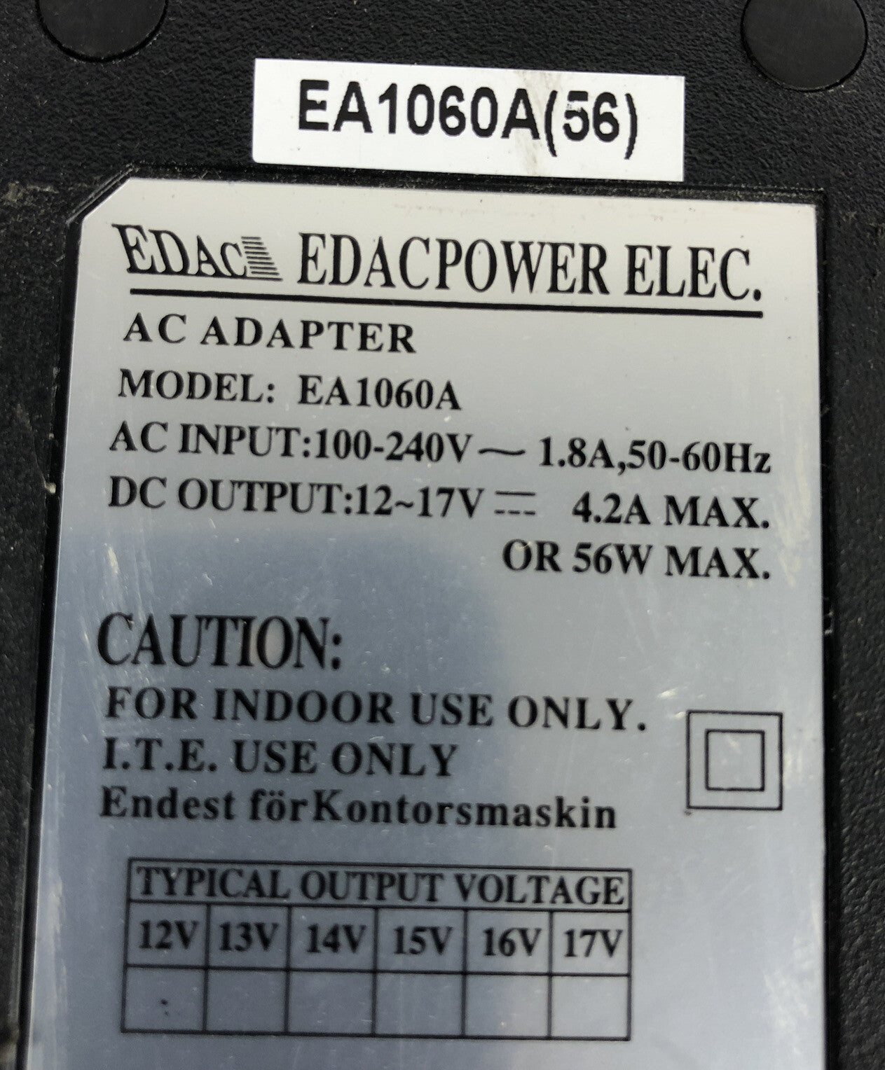 Rare EA1060A EDAC POWER ADAPTER FOR MARSHALL V-R6RP-SDI MONITOR  -  A13