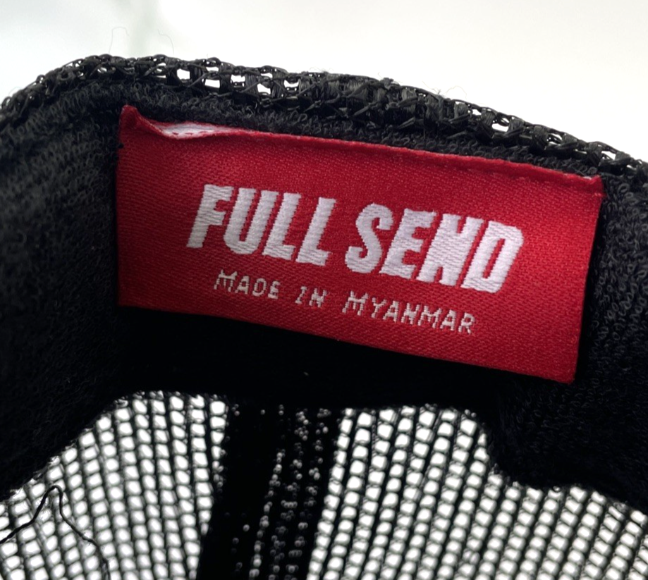 Full Send Trucker Hat Black Red OS Married To The Send Heart Foam Front Rope