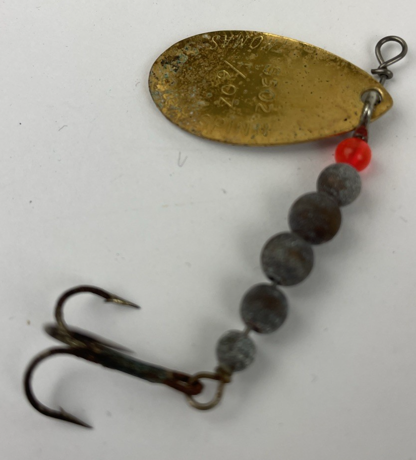 2 x Vintage Thomas Spinning lures and 1 x Blue Fox Super Vibrax Minnow Fishing