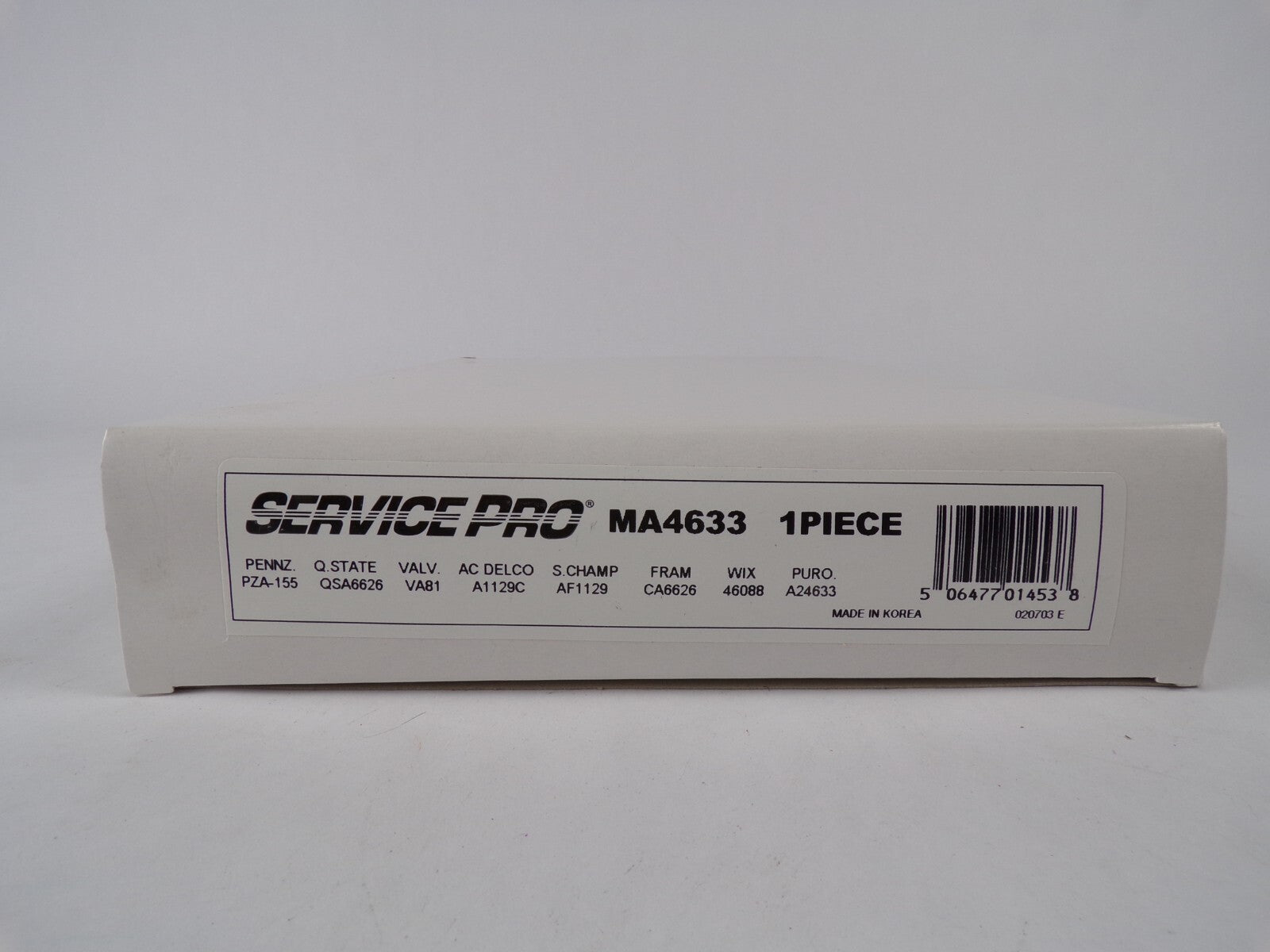 ServicePro MA4633 Air Filter 1 Piece Replaces Wix 46088 ACDelco A1129C