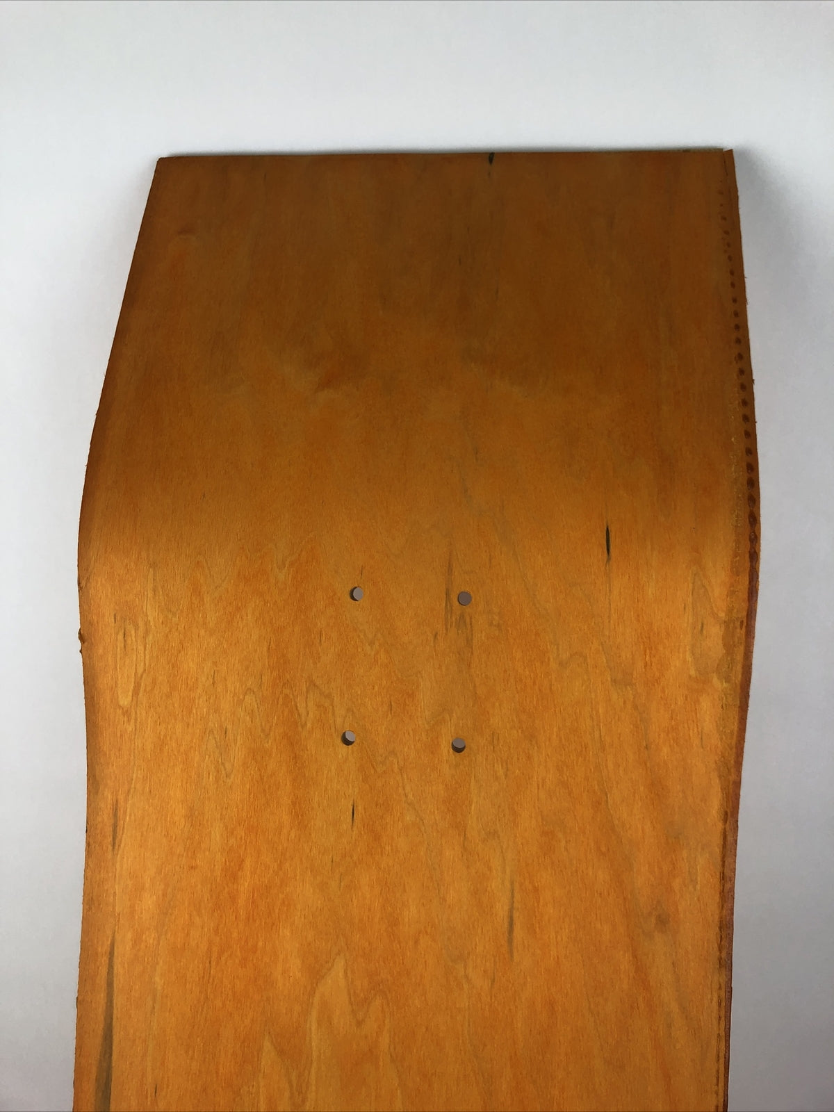 Skateboard Deck Blank Uncut 10" x 34" w 14.25 Wheelbase Pre Drilled Orange Stain
